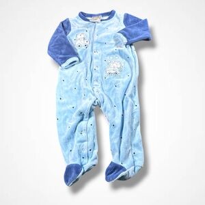 Absorba Light Blue Velour Footie Pajama